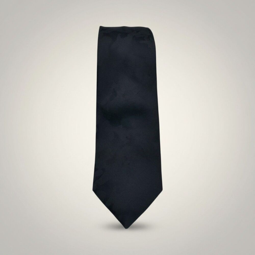 JF J.Ferrar Black Slim Tie 2.5” Narrow Neck Tie Polyester Men